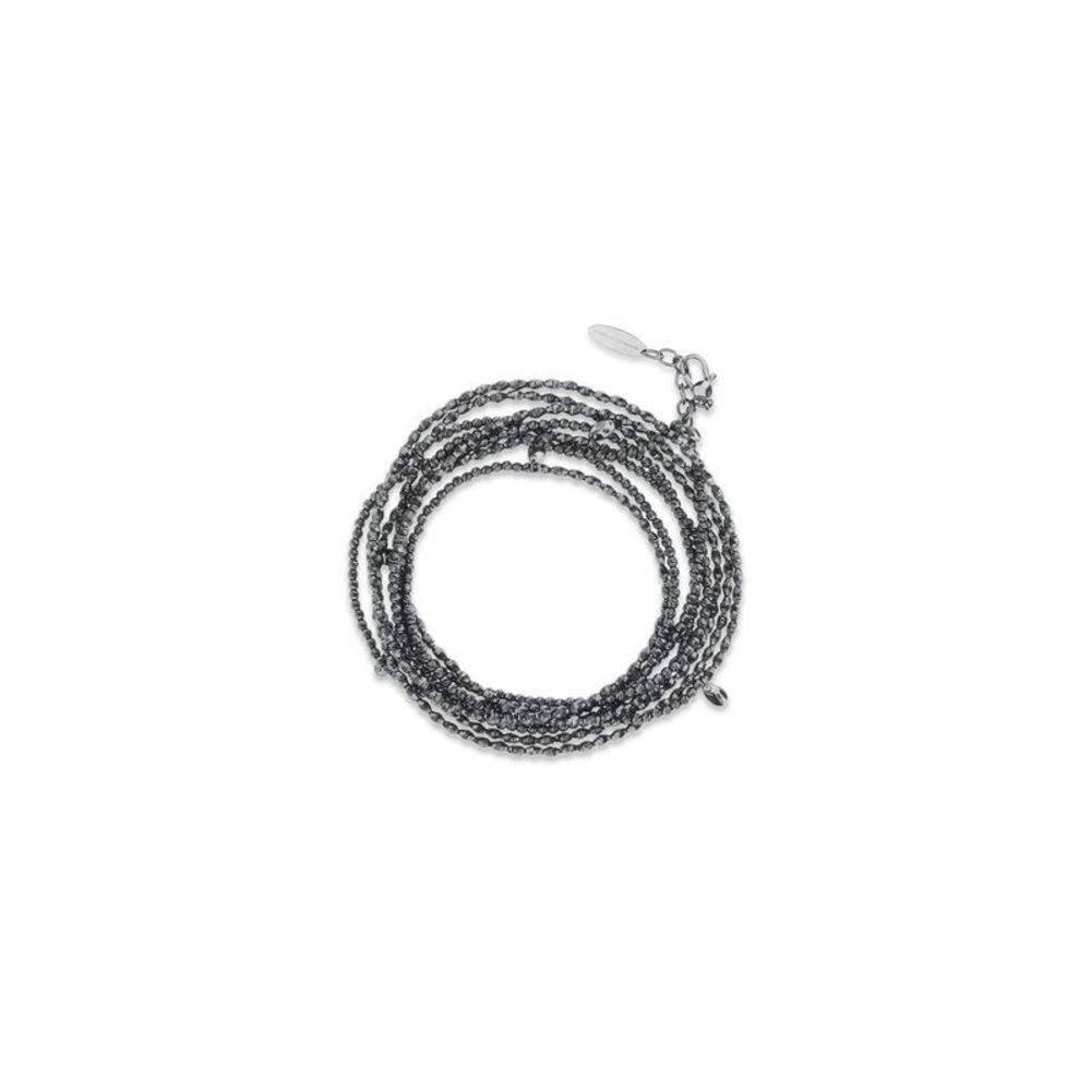 Brunello Cucinelli Elegant Chain Link Bracelet with Silver Accents Women Black